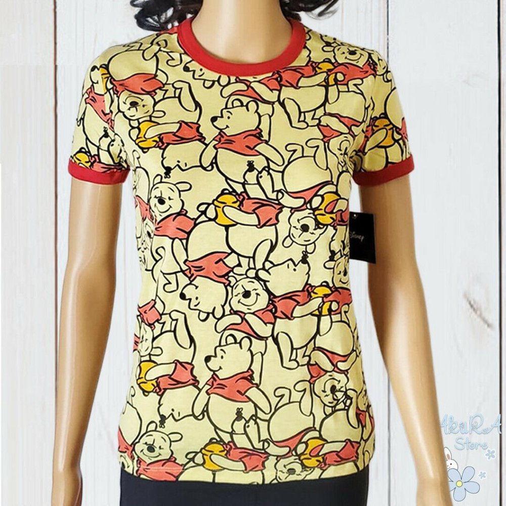NWT WINNIE THE POOH DISNEY WOMEN'S YELLOW TSHIRT